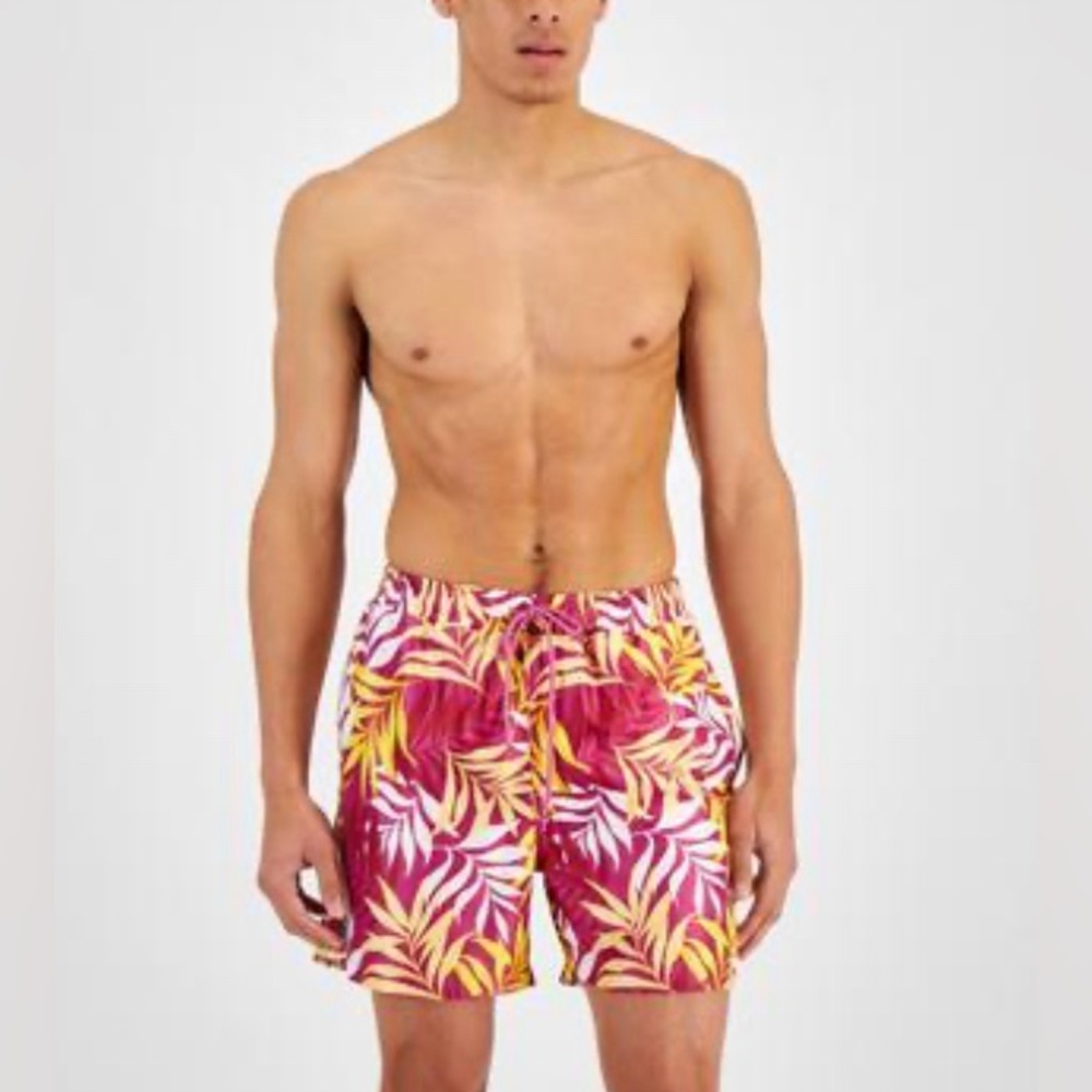 Inc International Concepts Men's Palm Leaves 5" Board Shorts